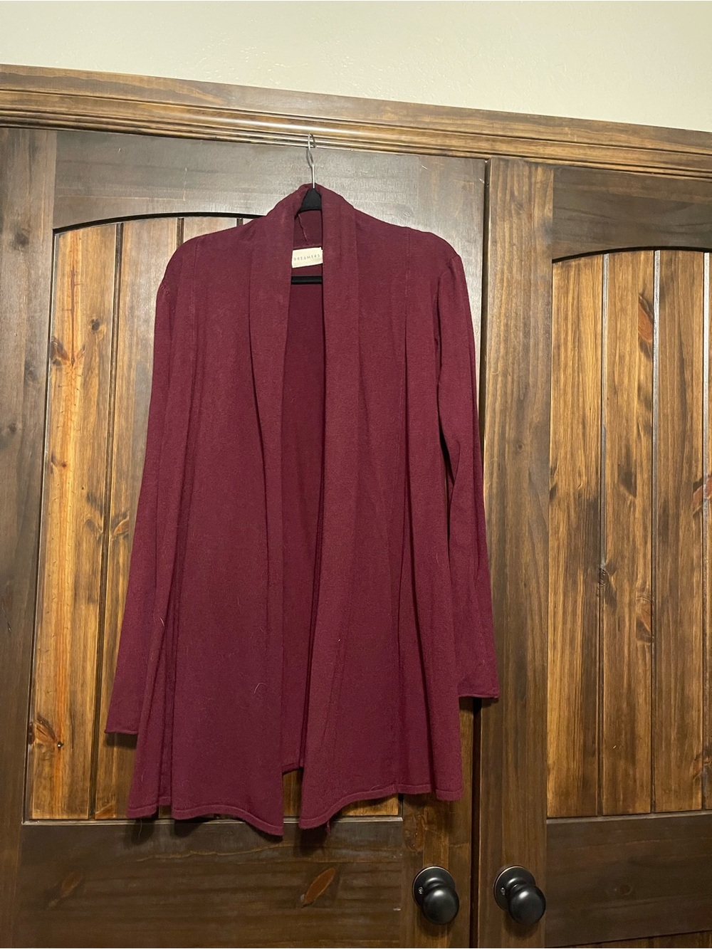 Dreamers Open-Front Burgundy Cardigan